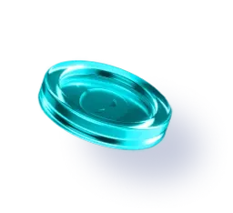 A decorative floating coin