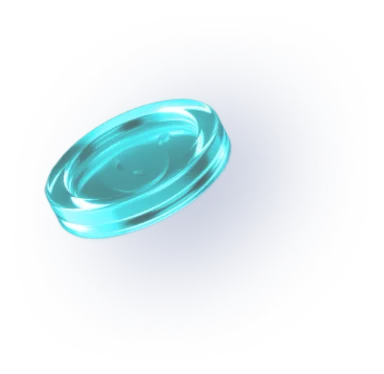 A decorative floating coin