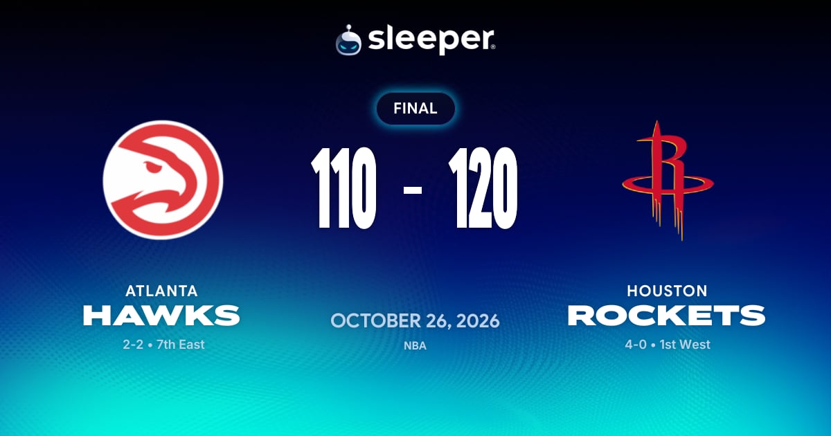 ATL @ HOU - 10/26/26 - Sleeper
