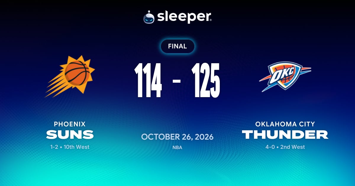 PHX @ OKC - 10/26/26 - Sleeper